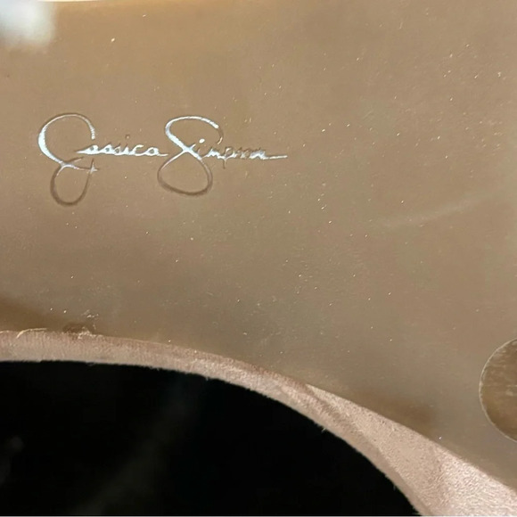 Jessica Simpson Blush Suede and Rhinestone Heels Size 8 1/2 - Picture 3 of 5